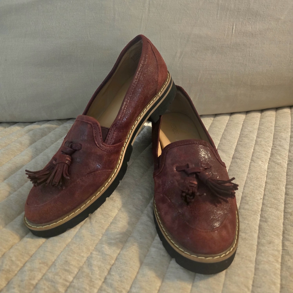 Aerosoles Pen Name loafer wine size 6.5 women's Slip On Preppy Casual Tassel